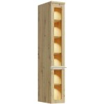 Monmobilierdesign - candy vitrine avec led 6 �tages 25x153 cm en bois design moderne �pur� blanc cass� ...