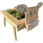 Monmobilierdesign - jardinire en bois diy  assembler avec bac plastique de 20l - vache