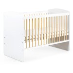 Monmobilierdesign - karolina ii lit b�b� � barreaux 120x60 blanc / pin