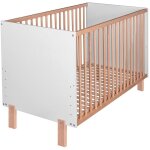 Monmobilierdesign - matti lit b�b� �volutif � barreaux pieds droits vernis �cologique design moderne ...