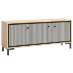 Monmobilierdesign - parii meuble tv 3 portes 130x56 cm en bois design contemporain gris congo