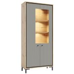 Monmobilierdesign - parii vaisselier 5 étages en bois vitrine avec led 89x196 cm design contemporain ... Monmobilierdesign - parii vaisselier 5 étages en bois vitrine avec led 89x196 cm design contemporain ...