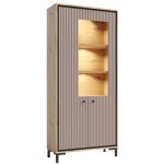 Monmobilierdesign - parii vaisselier 5 étages en bois vitrine avec led 89x196 cm design contemporain ... Monmobilierdesign - parii vaisselier 5 étages en bois vitrine avec led 89x196 cm design contemporain ...