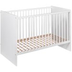 Monmobilierdesign - paula lit b�b� �volutif � barreaux vernis �cologique design moderne blanc 120x60 ...