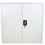 Monster shop - armoire de classement rangement bureau en acier gris clair m�tallique avec 2 portes et ...