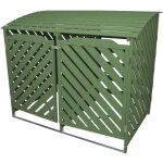 Monster shop - cache poubelle vert sauge abri poubelle extrieur bois de sapin rangement verrouillable ...
