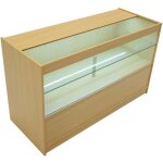 Monster shop - comptoir de vente en mdf �rable led blancs int�gr�s c1500 3 �tag�res portes coulissantes ...