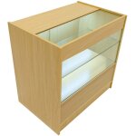 Monster shop - comptoir de vente en mdf rable led blancs intgrs c900 3 tagres portes coulissantes ...