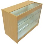 Monster shop - comptoir de vente en mdf rable led blancs intgrs k1200 3 tagres portes coulissantes ...