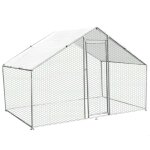 Monster shop - enclos poulailler ext�rieur 4mx2mx2m voli�re acier galvanis� volaille cage animal chien ...