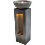 Fontaine de jardin cascade Électrique extérieure ciment gris 2 lumières led blanc chaud pompe à brancher ... Fontaine de jardin cascade Électrique extérieure ciment gris 2 lumières led blanc chaud pompe à brancher ...