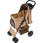Monster shop - poussette beige pour chien chat animaux de compagnie jusqu'à 15kg pliable - acier robuste ... Monster shop - poussette beige pour chien chat animaux de compagnie jusqu'à 15kg pliable - acier robuste ...