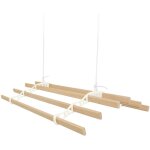 Tendoir de plafond avec syst�me de poulies couleur ivoire et 6 lattes en bois de 1, 5 m capacit� de charge ...