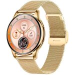 Montre connect�e rubicon rncf30, bo�tier dor�, bracelet en maille dor�e, fermoir dor�