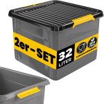 Monzana caisse de rangement robuste avec couvercle hermtique empilable sans bpa gain de place caisse ...