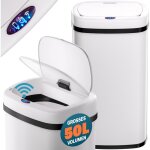 Poubelle automatique cuisine acier inoxydable 50l capteur de mouvement couvercle impermable cble usb ...
