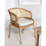 Moon - chaise en teck massif et cannage rotin Moon - chaise en teck massif et cannage rotin