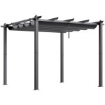 Mophorn 10'x10' pergola ext�rieure r�tractable avec auvent, fabriqu�e en aluminium, pare - soleil moderne ...