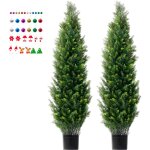 Mophorn - lot de 2 arbres topiaires artificiels en cèdre de 152, 4 cm. faux pins et cyprès à feuilles ... Mophorn - lot de 2 arbres topiaires artificiels en cèdre de 152, 4 cm. faux pins et cyprès à feuilles ...