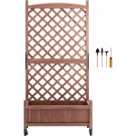 Mophorn - lot de 2 jardini�res sur�lev�es avec treillis, 152 x 33 x 156 cm, jardini�res en bois pour ...