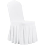 Mophorn lot de 30 housses de chaise extensibles blanches en polyester et lasthanne, adaptes aux mariages, ...