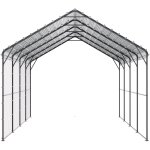 Abri d'auto en mtal robuste 12' x 20', tente d'extrieur pour voiture avec cadre et toit en acier galvanis, ...