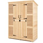 Mophorn abri de rangement ext�rieur, armoire en bois surdimensionn�e avec toit �tanche et cadre en m�tal, ...