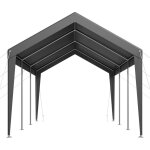 Mophorn abri de voiture 3, 05 x 6, 09 m, structure robuste en acier, garage ext�rieur r�sistant aux uv ...