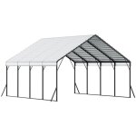 Mophorn abri de voiture 5, 8 x 6 m, structure m�tallique robuste, garage ext�rieur avec toit en acier, ...