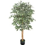 Mophorn arbre artificiel 1, 5 m, plante d�corative en pe avec pot noir, tronc et feuilles vertes r�alistes, ...