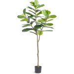 Mophorn - vevor arbre artificiel 185 cm plante artificielle pe haut figuier lyre faux arbre vert pot ...