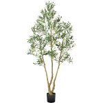 Mophorn arbre artificiel 2, 1 m, plante d�corative en pe avec pot noir, tronc et feuilles r�alistes, ...