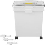 Bac à ingrédients mophorn de 8, 8 gallons, bac de stockage de farine en pp avec roulettes, blanc, comprend ... Bac à ingrédients mophorn de 8, 8 gallons, bac de stockage de farine en pp avec roulettes, blanc, comprend ...