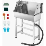 Baignoire en acier inoxydable pour animaux, station de lavage 87 cm avec robinet, douchette et porte ... Baignoire en acier inoxydable pour animaux, station de lavage 87 cm avec robinet, douchette et porte ...
