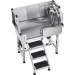 Mophorn baignoire pour chiens en acier inoxydable, station de lavage pour animaux 87 cm, �quip�e d'un ...