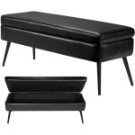 Mophorn banc coffre en cuir pu de 120 cm avec rangement et pieds en m�tal, banquette �l�gante pour chambre, ...
