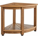 Mophorn - banc de douche d'angle , hauteur 18, 5', rayon 17, 75', polystyrne imitation bois, capacit ...