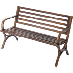 Mophorn banc de jardin 127 cm, banquette d'ext�rieur en acier carbone avec dossier � lattes et accoudoirs ...