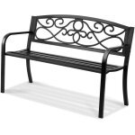 Mophorn - banc de jardin en m�tal de 50 pouces, capacit� de charge de 550 lb, banc d'ext�rieur avec dossier ...