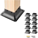 Mophorn - base de poteau 101, 6 x 101, 6 mm, 10 supports en acier robuste avec revtement en poudre, ...