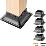 Base de poteau mophorn 101, 6 x 101, 6 mm (4 pices), support en acier robuste avec revtement en poudre ...