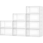 Mophorn botes de rangement  chaussures transparentes et empilables, lot de 9 avec portes magntiques, ...