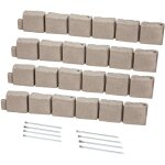 Mophorn - bordure de jardin aspect pierre, 1190x100x155 mm, bordure de pelouse raliste, design modulaire, ...