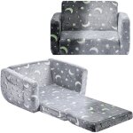 Mophorn canap convertible pour enfants 2 - en - 1, fauteuil chaise longue pliable et confortable, luminescent ...