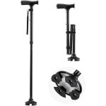 Canne de marche pliable pour personnes âgées, hauteur réglable sur 8 niveaux, base pivotante à 4 branches, ... Canne de marche pliable pour personnes âgées, hauteur réglable sur 8 niveaux, base pivotante à 4 branches, ...