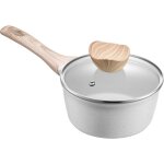 Mophorn casserole de 1, 4 l avec revtement antiadhsif, couvercle en verre tremp et poigne amovible, ...