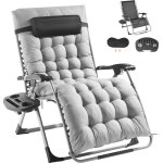 Mophorn chaise zero gravity de 83 cm, grise. idale pour l'intrieur et l'extrieur. rglable avec coussin, ...