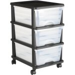 Mophorn chariot de rangement  3 tiroirs en plastique, tour mobile sur roulettes, organiseur  3 niveaux ...