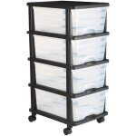 Mophorn chariot de rangement � 4 tiroirs en plastique, tour mobile � roulettes, organiseur pratique � ...