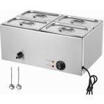 Chauffe - plats  4 plaques, table  vapeur lectrique de 15 l, bain - marie de comptoir en acier inoxydable ...